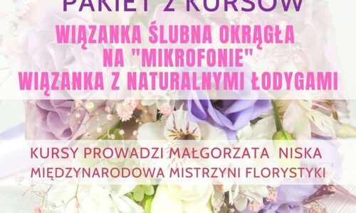 WIĄZANKA ŚLUBNA OKRĄGŁA “NA MIKROFONIE I WIĄZANKA Z NATURALNYMI ŁODYGAMI
