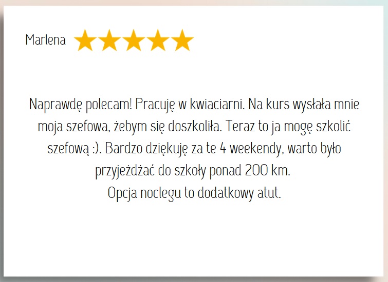 szkoła florystyczna opinia podstawy florystyki